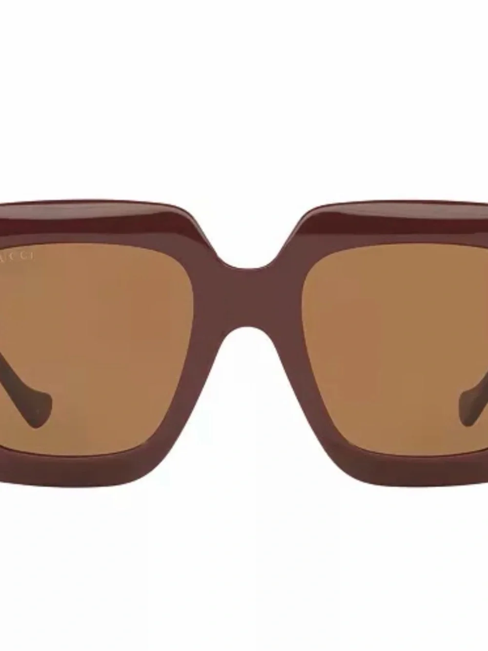 Gucci Women's Square Sunglasses in Deep Brown with Gold Logo
